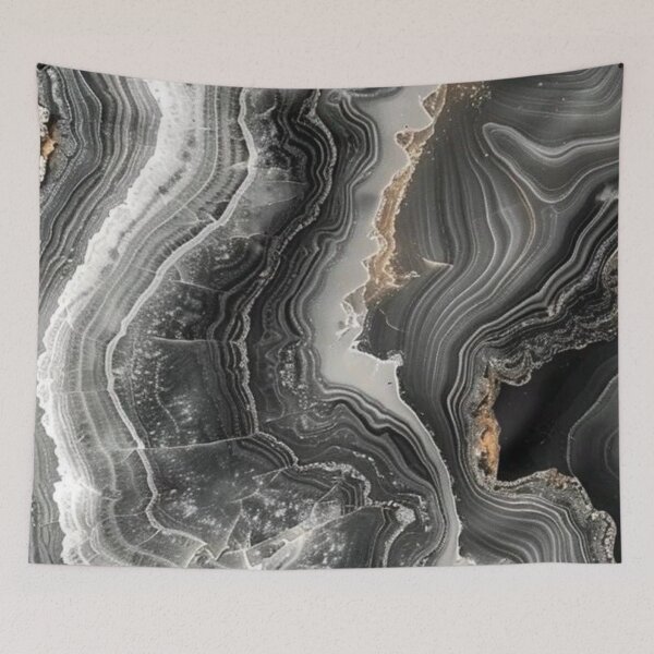 Item preview, Luxury Black and Grey Agate Marble Abstract Stone Texture Pattern designed and sold by LYAN-STORE.