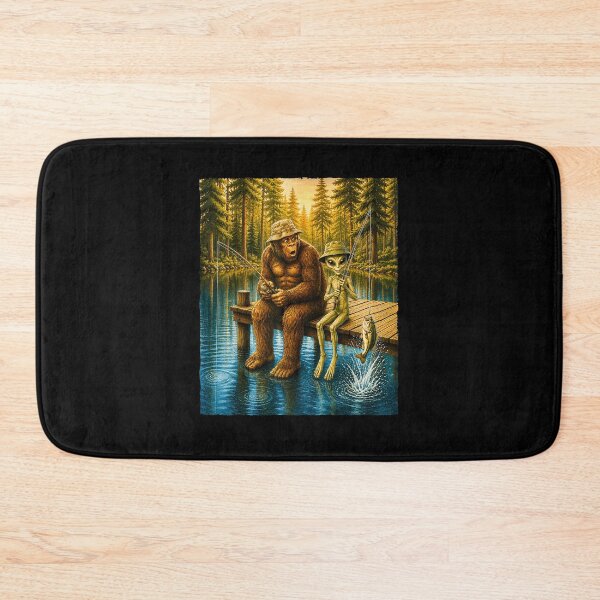 Item preview, Bigfoot And Alien Fishing Camping Adventure Lover designed and sold by Glow-Paw-Studio.