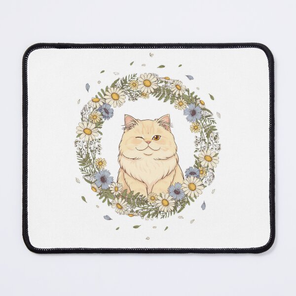 Item preview, Perfectly Peaceful Persian Cat Flower Wreath Cottagecore Botanical designed and sold by Amp6599.