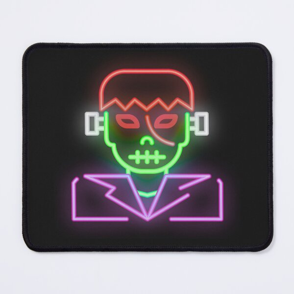 Item preview, Retro Neon Frankenstein Monster Face - Glowing Halloween Pop Art Sticker designed and sold by alalame.