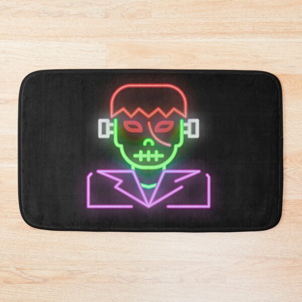 Item preview, Retro Neon Frankenstein Monster Face - Glowing Halloween Pop Art Sticker designed and sold by alalame.