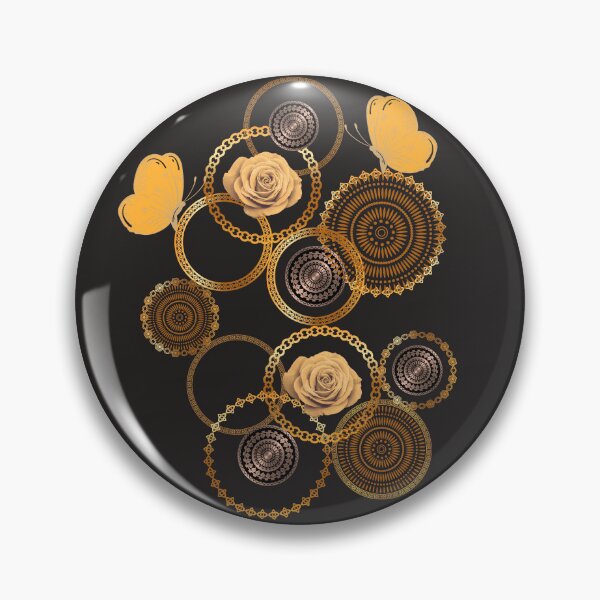 Item preview, Antique Gold Roses and Mandala Ornaments Vintage Glam Art designed and sold by PaniKulka.