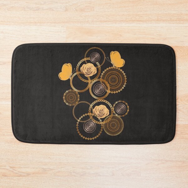 Item preview, Antique Gold Roses and Mandala Ornaments Vintage Glam Art designed and sold by PaniKulka.