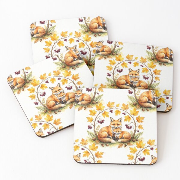Item preview, Mother Fox and Kit Autumn Wreath Pattern designed and sold by ArtDzignsZA.