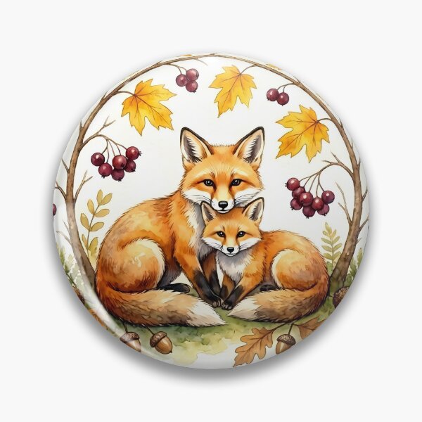 Item preview, Mother Fox and Kit Autumn Wreath Pattern designed and sold by Canvas-Whispers.