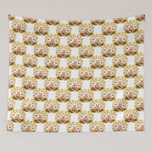 Item preview, Mother Fox and Kit Autumn Wreath Pattern designed and sold by Canvas-Whispers.