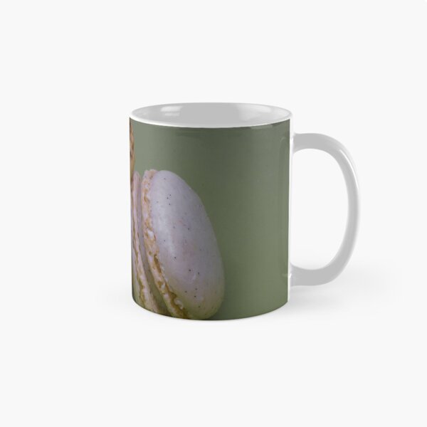 Item preview, Three French Macarons Stacked on Green Background — Vanilla, Chocolate and Pistachio Pastry designed and sold by Nmallia.