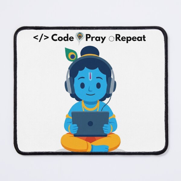 Item preview, Code. Pray. Repeat. | Developer & Krishna Sticker designed and sold by BhaktiByte.