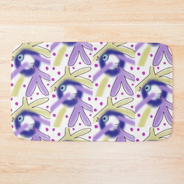 Item preview, Abstract Quirky Purple 90s Y2K Style Doodle Print designed and sold by TheSnugGirl.