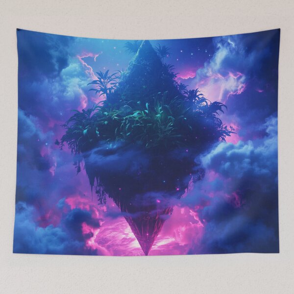 Item preview, Floating Cosmic Jungle Nebula Alien Landscape designed and sold by Luminous Wilds.