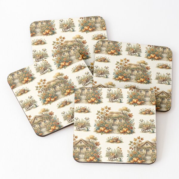 Item preview, Autumn Cottage Pumpkin Garden Pattern designed and sold by Canvas-Whispers.