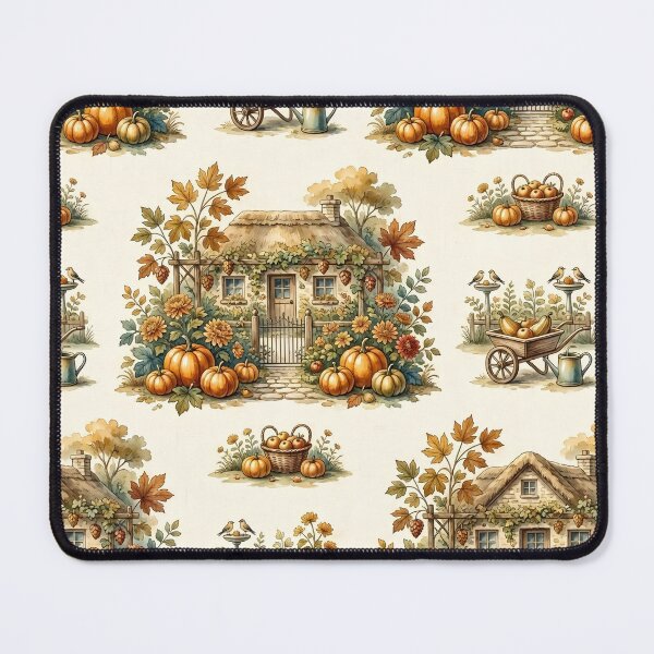 Item preview, Autumn Cottage Pumpkin Garden Pattern designed and sold by Canvas-Whispers.