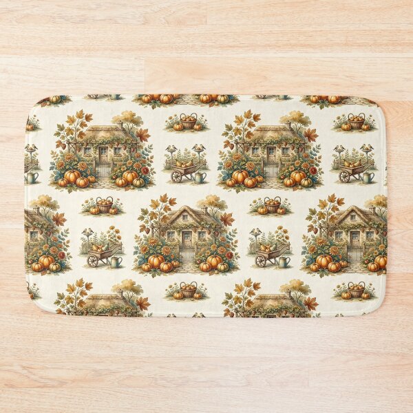 Item preview, Autumn Cottage Pumpkin Garden Pattern designed and sold by Canvas-Whispers.
