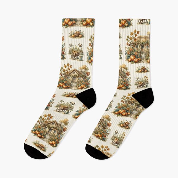 Item preview, Autumn Cottage Pumpkin Garden Pattern designed and sold by ArtDzignsZA.