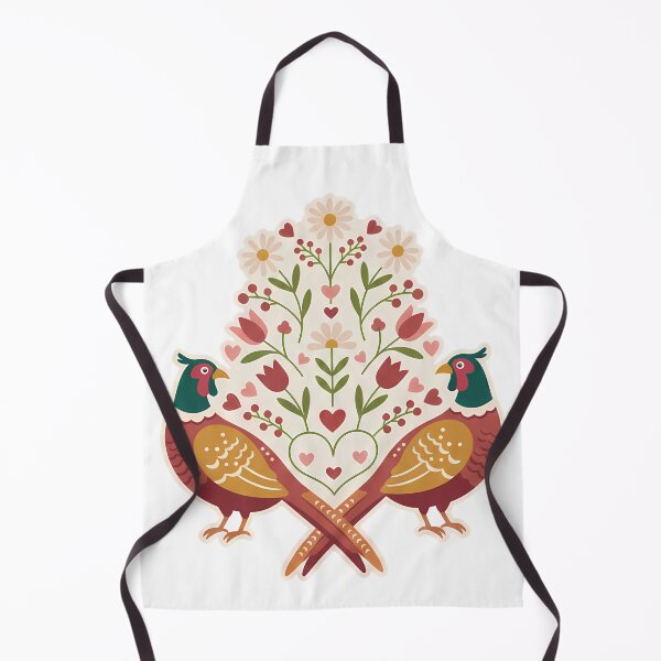 Item preview, Pheasants with Tulips and Daisies – Scandinavian Folk Art by heidiannemorris © designed and sold by FOLK ART FUSION.