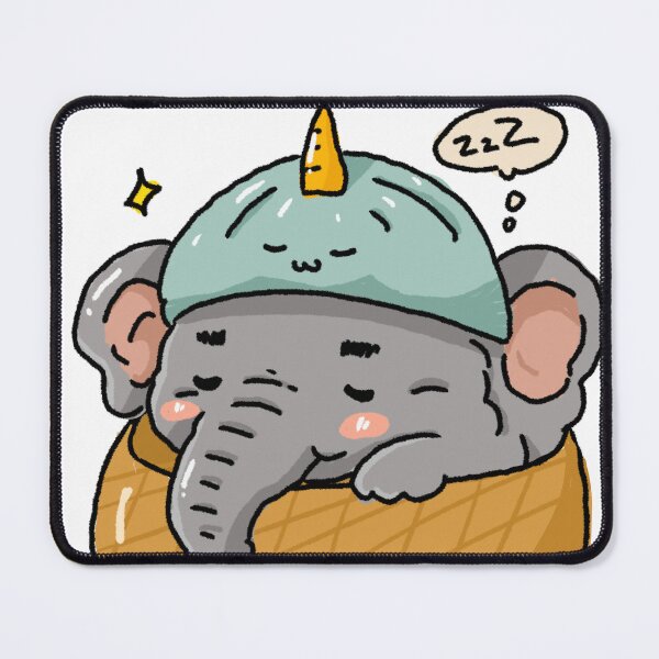 Item preview, Sleepy Elephant Unicorn Hat | Cozy Tiny Animal Club Sticker designed and sold by chupichapa.