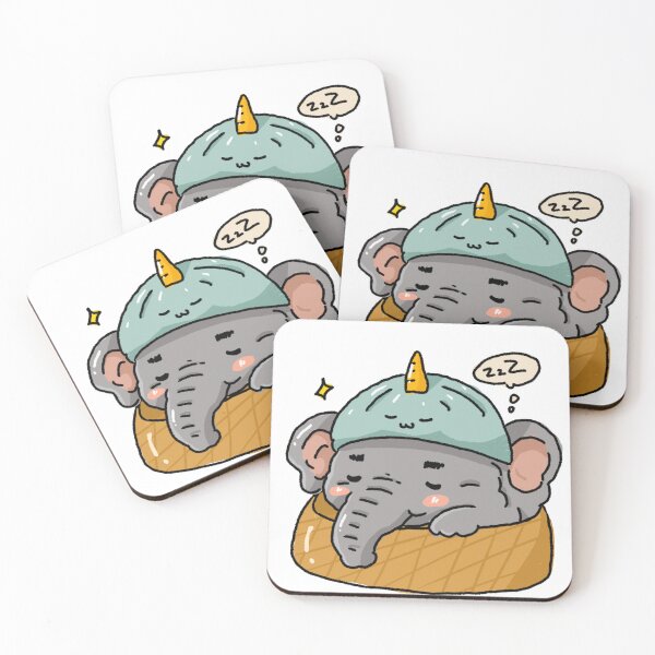 Item preview, Sleepy Elephant Unicorn Hat | Cozy Tiny Animal Club Sticker designed and sold by chupichapa.