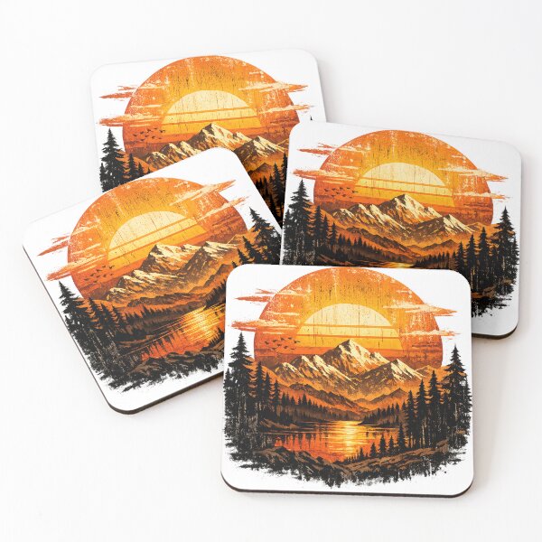 Item preview, Retro Mountain Sunset without Text designed and sold by ShreeNavGraha.