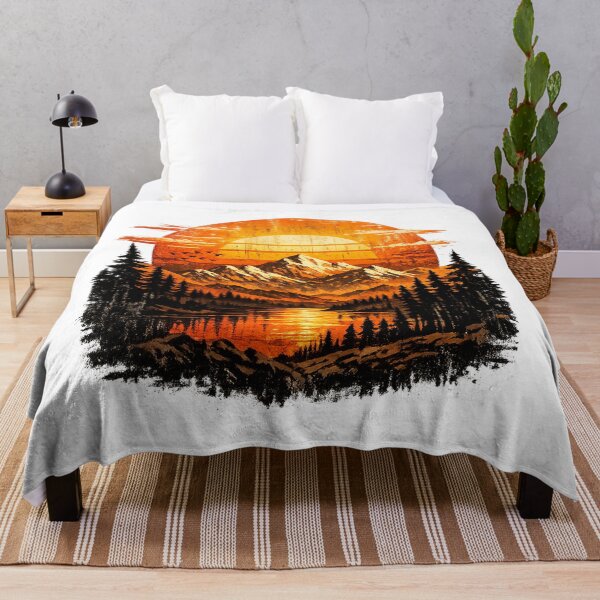 Item preview, Retro Mountain Sunset without Text designed and sold by ShreeNavGraha.