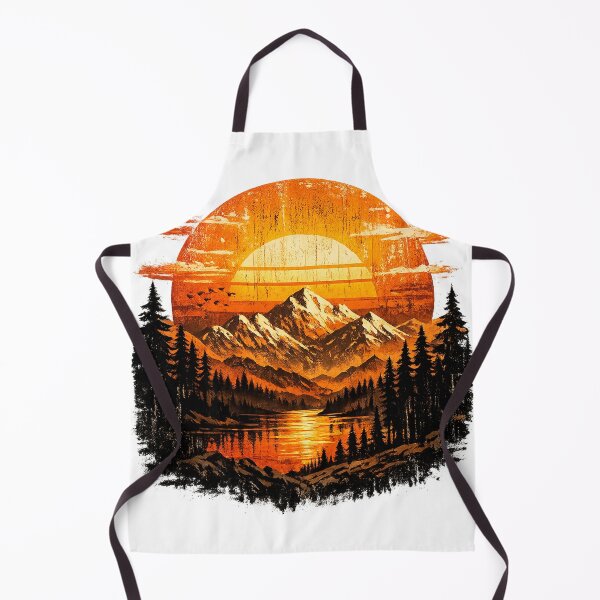 Item preview, Retro Mountain Sunset without Text designed and sold by ShreeNavGraha.