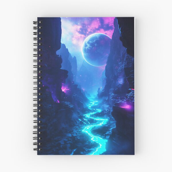 Item preview, Stellar Bioluminescent Canyon Alien Planet Landscape designed and sold by Luminous Wilds.