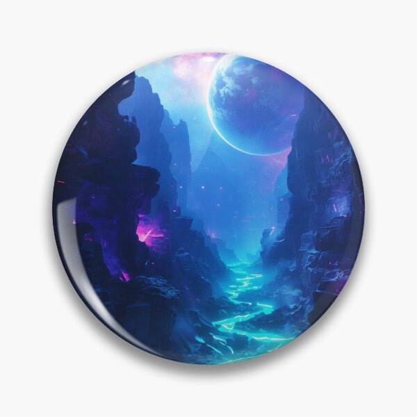 Item preview, Stellar Bioluminescent Canyon Alien Planet Landscape designed and sold by Luminous Wilds.