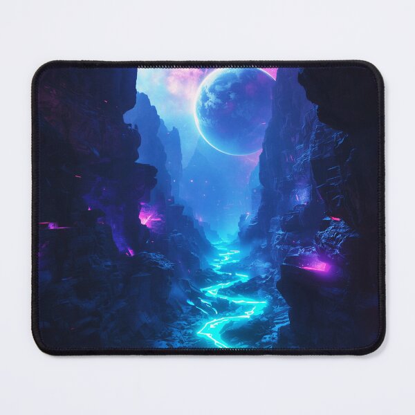 Item preview, Stellar Bioluminescent Canyon Alien Planet Landscape designed and sold by Luminous Wilds.