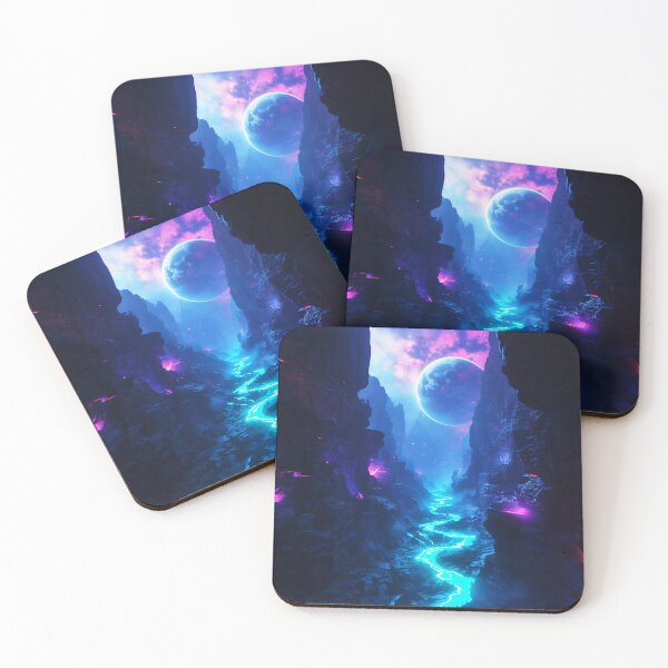 Item preview, Stellar Bioluminescent Canyon Alien Planet Landscape designed and sold by Luminous Wilds.