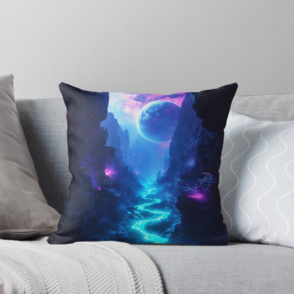 Item preview, Stellar Bioluminescent Canyon Alien Planet Landscape designed and sold by Luminous Wilds.