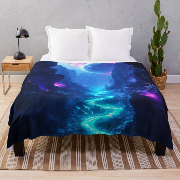 Item preview, Stellar Bioluminescent Canyon Alien Planet Landscape designed and sold by Luminous Wilds.