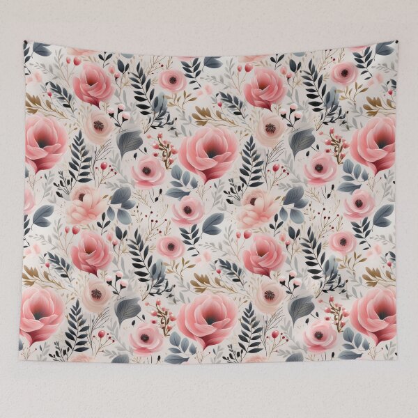 Item preview, Watercolor soft colors flower seamless pattern designed and sold by MiraCleAI.