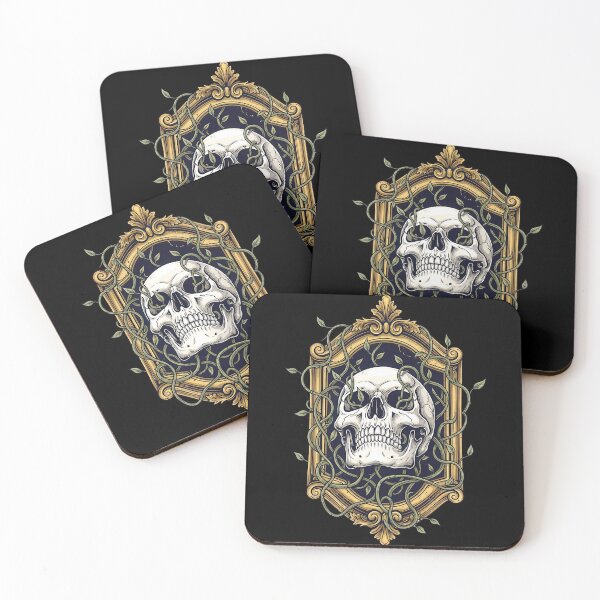 Item preview, Gothic Skull in Ornate Gold Frame designed and sold by nuel-art.