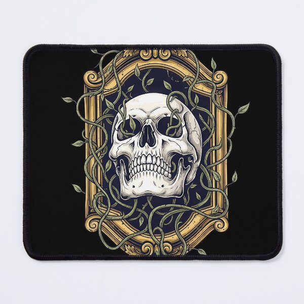Item preview, Gothic Skull in Ornate Gold Frame designed and sold by nuel-art.