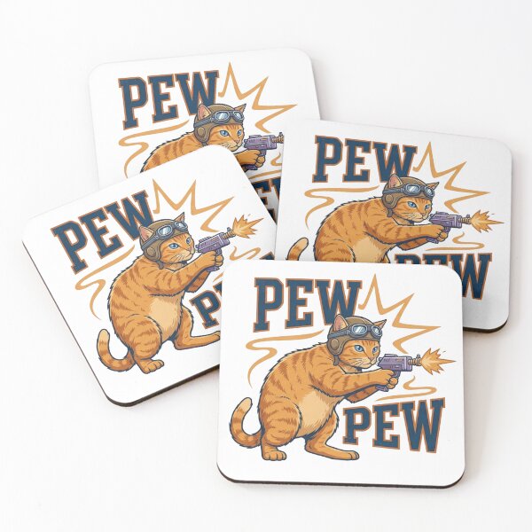 Item preview, Funny Laser Cat Pew Pew Kitten Commando T-Shirt designed and sold by @SHINTOSARTSTORE.