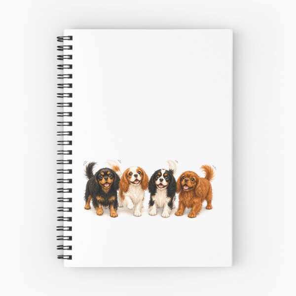 Item preview, Cavalier King Charles Spaniel Puppies Ready for Adventure Happy Dog Family designed and sold by SakuraWaStyle.