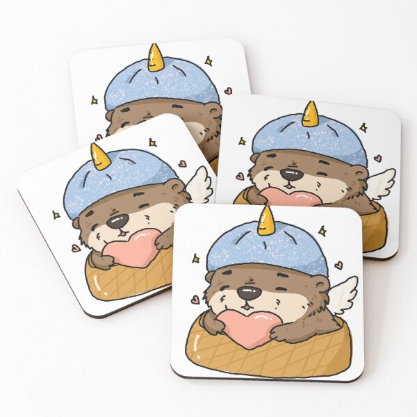 Item preview, Love Otter Unicorn Hat | Tiny Angel Animal Club Sticker designed and sold by chupichapa.