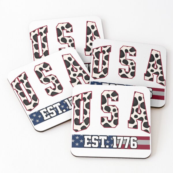 Item preview, USA Est 1776 Cow Print Varsity Patriotic Design designed and sold by DjFreeq.