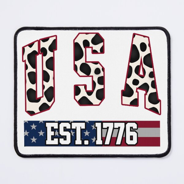 Item preview, USA Est 1776 Cow Print Varsity Patriotic Design designed and sold by DjFreeq.