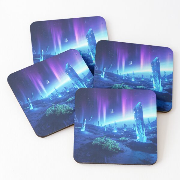 Item preview, Aurora Crystal Planet Fantasy Forest Landscape designed and sold by Luminous Wilds.