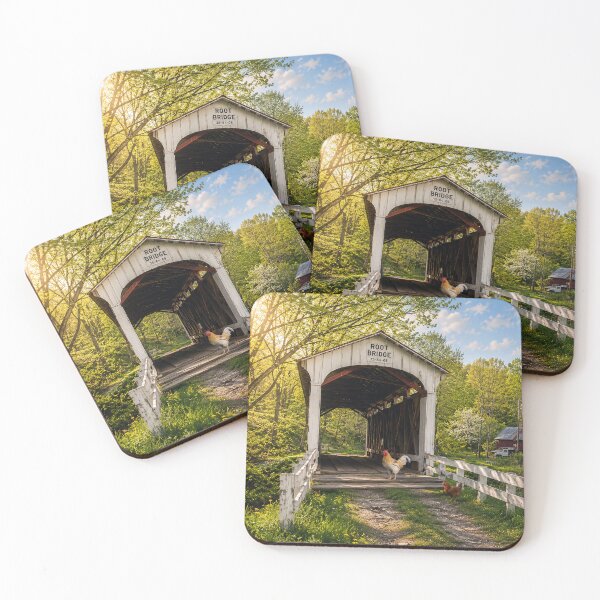 Item preview, Early Spring morning at Covered Bridge designed and sold by gotucoveredart.