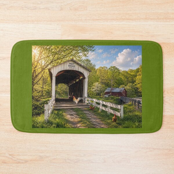 Item preview, Early Spring morning at Covered Bridge designed and sold by gotucoveredart.