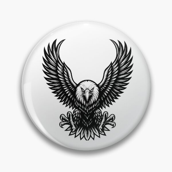 Item preview, Fierce Black Eagle Wings Tattoo Style – Gothic Majestic Bird Illustration designed and sold by MartBook.