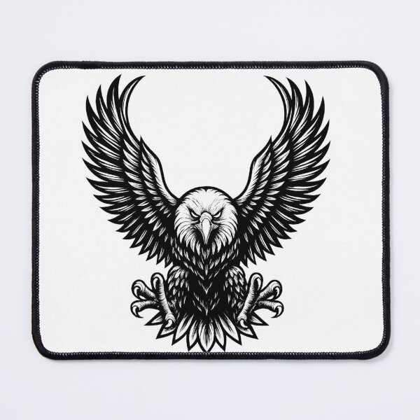 Item preview, Fierce Black Eagle Wings Tattoo Style – Gothic Majestic Bird Illustration designed and sold by MartBook.