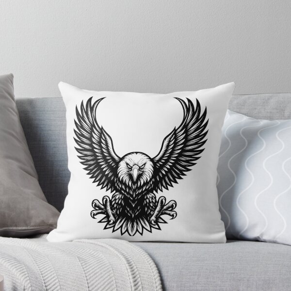 Item preview, Fierce Black Eagle Wings Tattoo Style – Gothic Majestic Bird Illustration designed and sold by MartBook.