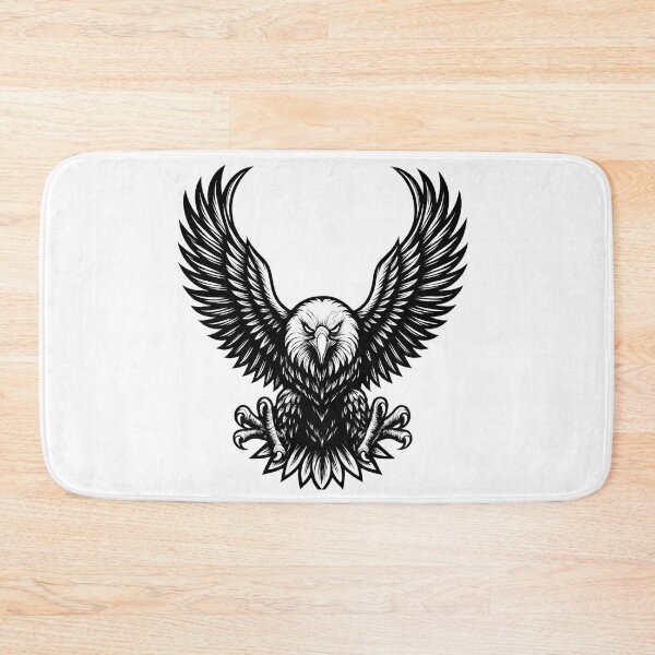 Item preview, Fierce Black Eagle Wings Tattoo Style – Gothic Majestic Bird Illustration designed and sold by MartBook.