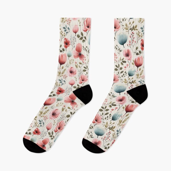 Item preview, Watercolor soft colors flower seamless pattern designed and sold by MiraCleAI.