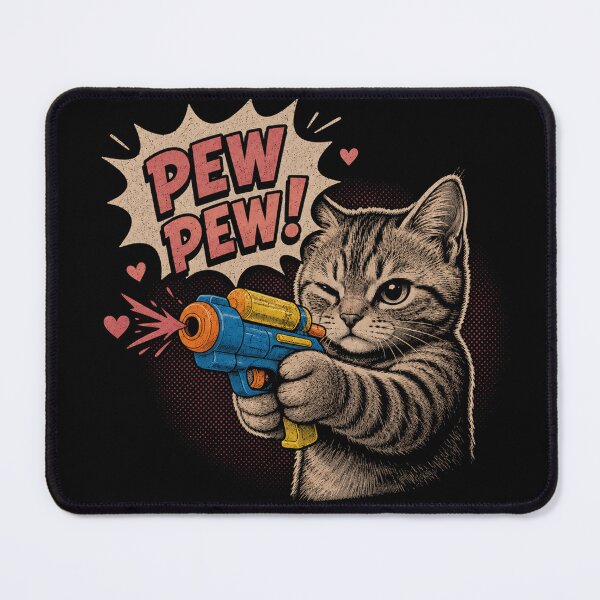 Item preview, Pew Pew Cat Shirt – Funny Cat Vintage Comic Tee – Grumpy Cat Pew Pew – Sarcastic Cat Gift – Cat Lover Humor Shirt designed and sold by @SHINTOSARTSTORE.