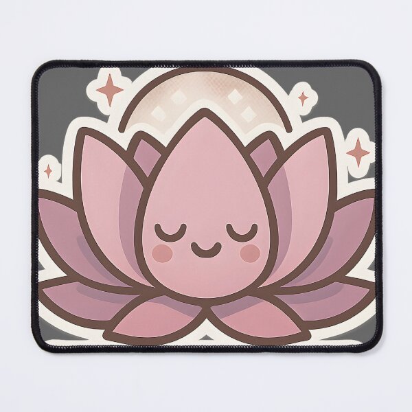 Item preview, Enlightened and Exhausted — Cute Kawaii Lotus, Spiritual Humor Sticker designed and sold by MildlyCosmic.