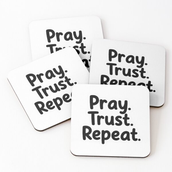 Item preview, Pray Trust Repeat Sticker | Inspirational Faith Quote Aesthetic Design designed and sold by Sidra53Studio.
