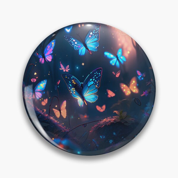 Item preview, Magical Glowing Butterfly Forest Night Scene Fantasy Art designed and sold by stylishdzign.